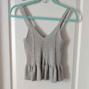 Baevely ribbed knit peplum crop tank top